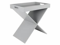 Prak - table d'appoint grise plateau amovible