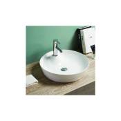 Rue Du Bain - Vasque pour salle de bain Ronde - Céramique Blanc Brillant - 44 cm - Lodge