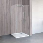 Schulte - Accès d'angle droit avec portes douche pivotantes, verre 5 mm, profilé aspect chromé 75 x 80 x 190 cm