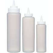 Set de 3 Bottles de Kitchen de Plastic bpa Free de, 240 ml, 450 ml and 650 ml - White - Kitchencraft