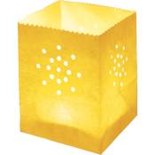 Skylantern - Lot 5 Sacs Lumineux Mini Jaunes - Lanternes de jardin en Papier 100% ignifugé - Lanternes Papier à Poser Décoration Extérieure Mariage,