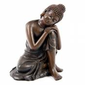 Statue Bouddha Thaï Effet Bois Taille 17 cm avec tête