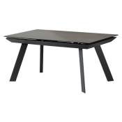 Table extensible 160 à 240 cm en céramique gris et pieds acier - drakkar