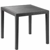 Table outdoor King effet rotin - Anthracite - 79 x 79 x h72 cm