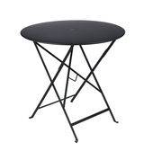 Table pliante Bistro / Ø 77cm - Trou pour parasol - Fermob noir en métal