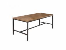 Table repas 180 cm bois rustique métal noir industriel - factory