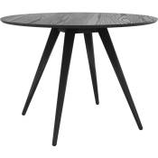 Table ronde Liwa 4 personnes en bois noir D105 cm - Noir