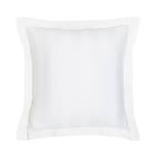 Taie d'oreiller volant en Coton Blanc 63x63 cm