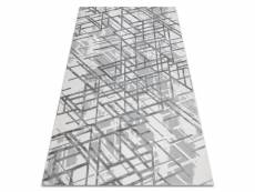 Tapis acrylique vals 8381 lignes spatial 3d gris 250x350