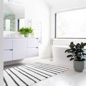 Tapis de bain ou descente de lit antidérapant blanc 170x240 cm