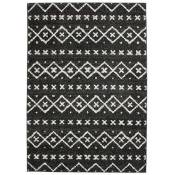 Thedecofactory - venise - Tapis toucher laineux imprimé motifs ethniques noir 133x190 - Noir