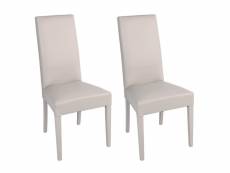 Torino - lot de 2 chaises simili gris clair et pieds laqués