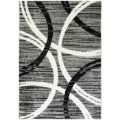 UNDERGOOD ARCHY - Tapis effet laineux motifs arches gris 160x230 - Gris