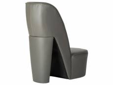 Vidaxl chaise en forme de chaussure à talon haut gris similicuir 248651