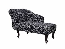 Vidaxl chaise longue avec motif floral tissu noir et