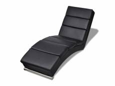 Vidaxl chaise longue cuir synthétique noir 240711