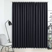 Vidaxl - Rideau occultant avec crochets Noir 290x245 cm