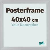 Your Decoration - Cadre photo 40x40 cm - Cadre d'affiche en bois avec verre acrylique - antireflet - excellente qualité -Argent Mat. - Argent Mat