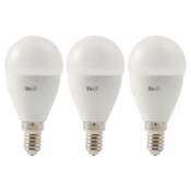 3 ampoules LED Diall mini globe E14 8 5W=60W blanc chaud