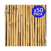 50 x Tuteur en Bambou 90 cm, 6-10 mm. Baguettes de bambou, canne de bambou écologique pour soutenir les arbres