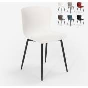 Ahd Amazing Home Design - Chaise design moderne en polypropylène et métal pour cuisine bar restaurant Chloe Couleur: Blanc