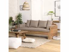 Andrian - canapé-lit bois pin recyclé 3 places avec coussins