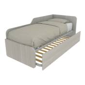 ART.1064R - Canapé-lit simple 80x190 avec deuxième lit gigogne - Chêne de roche - Chêne de roche