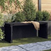 Banc de jardin extensible noir 212,5x40,5x45 cm bois