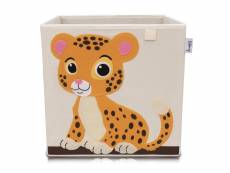 Boîte de rangement en tissu pour enfant "tigre" sur fond clair, compatible ikea kallax lifeney ref. 833074 833074