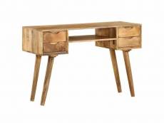 Bureau table meuble travail informatique bois de manguier massif 115 cm helloshop26 0502108
