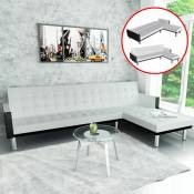 Canapé-lit d'angle Cuir synthétique Blanc - Topdeal