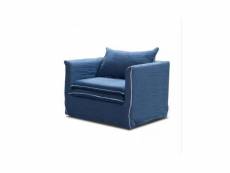 Cartagene - fauteuil en lin bleu - 80 cm 20101000594