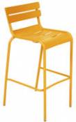 Chaise de bar Luxembourg / H 80 cm - Aluminium - Fermob jaune en métal