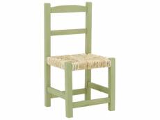 Chaise enfant en bois vert