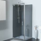 Cuisibane - Porte de douche d'angle avec porte pivotante nerina - 80x90 cm