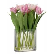 Fleur Artificielle & Vase tulipes 39cm Rose - Paris