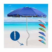 Girafacile Parasol de plage aluminium léger visser protection uv GiraFacile 220 cm Eolo, Couleur: Bleu