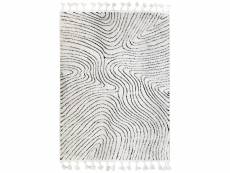 Graphica - tapis effet relief motifs ondulations blanc