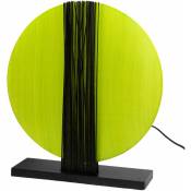 Lampe a poser abat jour disque vertical vert wenge deco zen salon chambre
