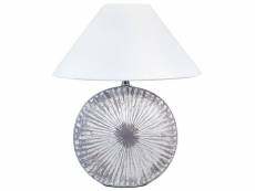 Lampe à poser en céramique grise avec abat-jour en cone yuna 356302