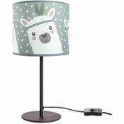 Lampe d'enfant Lampe de table Chambre d'enfant Lampe avec motif Lama, E14 Noir, Gris (Ø18 cm) - Paco Home