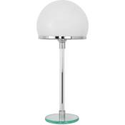 Lampe de Table - Lampe de Bureau Design - Nauhas Blanc - Verre, Métal, Metal - Blanc