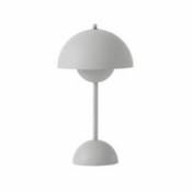 Lampe sans fil Flowerpot VP9 / Ø 16 x H 29 cm - Verner Panton, 1968 - &tradition gris en plastique