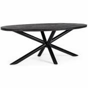 Les Tendances - Table ovale bois de manguier noir et