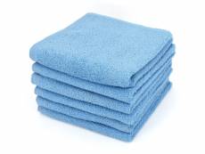 Lot de 6 serviettes de toilette 50x90 cm alpha bleu ciel