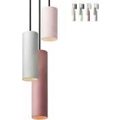Lustre à suspension moderne à 3 lumières design cylindre Cromia Couleur: Multicolore 3