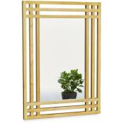 Miroir en verre avec cadre bois de pin, décoration, h x l x p : env. 70 x 50 x 2 cm, pour salle bain, nature - Relaxdays