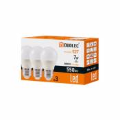 Pack 3 ampoules led Mini Globe Duolec E27 lumière chaude 7W - talla