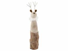 Paris prix - statuette déco "renne en bois" 42cm naturel