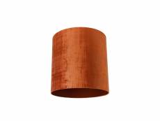 Qazqa led abat-jour transparant-cilinder-velours - orange - classique/antique - d 40cm